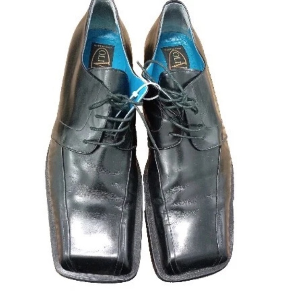 OLIVIER Black Italian Leather Square Toe Oxford Men"s SZ 12.